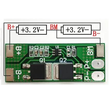 2S 10A BMS 6.4V 32700-32650 LiFePO4 Lityum Pil Şarj Koruma Devresi