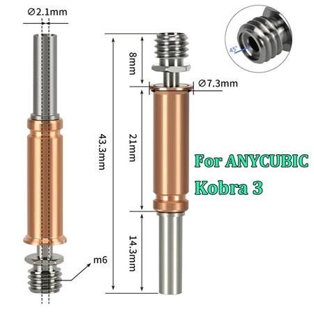 Anycubic Kobra 3 Serisi Uyumlu Titanyum Bi Metal Barel